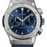 Hublot Classic Fusion Chronograph Titanium Blue Watch - 45 mm - Blue Dial - Blue Lined Rubber Strap-521.NX.7170.RX