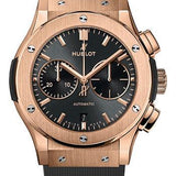 Hublot Classic Fusion Racing Grey Chronograph King Gold Watch - 45 mm - Gray Dial - Gray Lined Rubber Strap-521.OX.7081.RX