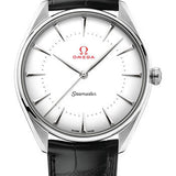 Omega Specialities Olympic Official Timekeeper Watch - 39.5 mm White Gold Case - Eggshell White Enamel Dial - Leather Strap - 522.53.40.20.04.002