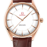 Omega Specialities Olympic Official Timekeeper Watch - 39.5 mm Sedna Gold Case - Eggshell White Enamel Dial - Leather Strap - 522.53.40.20.04.003