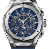 Hublot Classic Fusion Aerofusion Chronograph Orlinski Titanium Blue Watch - 45 mm - Sapphire Crystal Dial - Blue Smooth Rubber Strap Limited Edition of 200-525.NX.5170.RX.ORL21