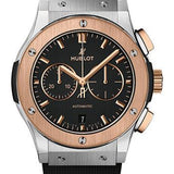 Hublot Classic Fusion Chronograph Titanium King Gold Watch - 42 mm - Black Dial - Black Lined Rubber Strap-541.NO.1181.RX