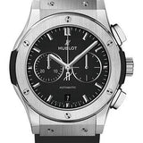 Hublot Classic Fusion Chronograph Titanium Watch - 42 mm - Black Dial - Black Lined Rubber Strap-541.NX.1171.RX