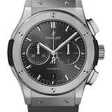 Hublot Classic Fusion Racing Grey Chronograph Titanium Watch - 42 mm - Gray Dial - Gray Lined Rubber Strap-541.NX.7070.RX