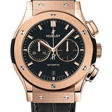 Hublot Classic Fusion Chronograph King Gold Watch - 42 mm - Black Dial - Black Rubber and Leather Strap-541.OX.1181.LR