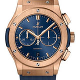 Hublot Classic Fusion Chronograph King Gold Blue Watch - 42 mm - Blue Dial - Blue Lined Rubber Strap-541.OX.7180.RX