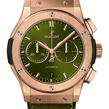 Hublot Classic Fusion Chronograph King Gold Green Watch - 42 mm - Green Dial - Black Rubber and Green Leather Strap-541.OX.8980.LR