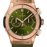 Hublot Classic Fusion Chronograph King Gold Green Watch - 42 mm - Green Dial - Green Lined Rubber Strap-541.OX.8980.RX