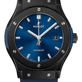 Hublot Classic Fusion Ceramic Blue Watch - 42 mm - Blue Dial - Blue Lined Rubber Strap-542.CM.7170.RX