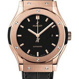 Hublot Classic Fusion King Gold Watch - 42 mm - Black Dial - Black Rubber and Leather Strap-542.OX.1181.LR