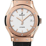 Hublot Classic Fusion King Gold Opalin Watch - 42 mm - Opaline Ed Dial - Black Rubber and Leather Strap-542.OX.2611.LR