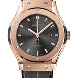 Hublot Classic Fusion Racing Grey King Gold Watch - 42 mm - Gray Dial - Black Rubber and Gray Leather Strap-542.OX.7081.LR