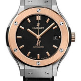 Hublot Classic Fusion Titanium King Gold Watch - 38 mm - Black Dial - Black Rubber and Leather Strap-565.NO.1181.LR