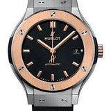 Hublot Classic Fusion Titanium King Gold Watch - 38 mm - Black Dial - Black Lined Rubber Strap-565.NO.1181.RX