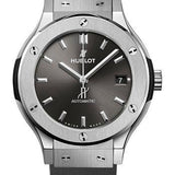 Hublot Classic Fusion Racing Grey Titanium Watch - 38 mm - Gray Dial - Gray Lined Rubber Strap-565.NX.7071.RX