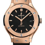 Hublot Classic Fusion King Gold Watch - 38 mm - Black Dial - Black Lined Rubber Strap-565.OX.1181.RX