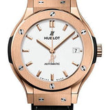 Hublot Classic Fusion King Gold Opalin Watch - 38 mm - Opaline Ed Dial - Black Rubber and Leather Strap-565.OX.2611.LR