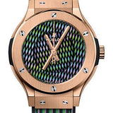 Hublot Classic Fusion Cruz Diez King Gold Watch - 38 mm - Cruz Diez Two-Level Dial - Black Rubber and Cruz Diez Leather Strap-565.OX.8900.VR.CZD19