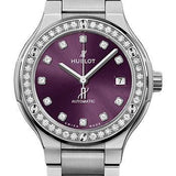 Hublot Classic Fusion Titanium Purple Diamonds Bracelet Watch - 38 mm - Purple Dial-568.NX.897V.NX.1204