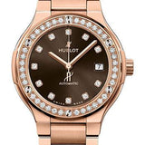 Hublot Classic Fusion King Gold Brown Diamonds Bracelet Watch - 38 mm - Brown Dial-568.OX.898M.OX.1204