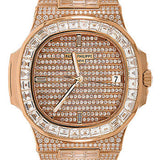 Patek Philippe Nautilus - 40mm Rose Gold Diamond Paved Case - Diamond Paved Dial - Diamond Paved Bracelet - 5719/10R-010