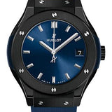 Hublot Classic Fusion Ceramic Blue Watch - 33 mm - Blue Dial - Blue Lined Rubber Strap-581.CM.7170.RX