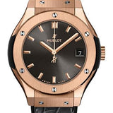 Hublot Classic Fusion Racing Grey King Gold Watch - 33 mm - Gray Dial - Black Rubber and Gray Leather Strap-581.OX.7081.LR