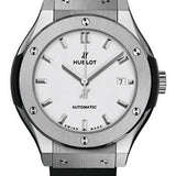 Hublot Classic Fusion Titanium Opalin Watch - 33 mm - Opaline Ed Dial - Black Rubber and Leather Strap-582.NX.2610.RX