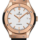 Hublot Classic Fusion King Gold Opalin Watch - 33 mm - Opaline Ed Dial - Black Rubber and Leather Strap-582.OX.2610.RX