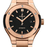 Hublot Classic Fusion King Gold Bracelet Watch - 33 mm - Black Dial-585.OX.1180.OX