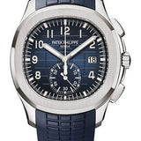 Patek Philippe Aquanaut Selfwinding Chronograph - 42.2 mm White Gold Case - Blue Dial - Midnight Blue Composite Strap - 5968G-001