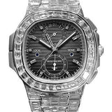 Patek Philippe Nautilus Travel Time Chronograph - White Gold Diamond Case - 5990/1400G-001