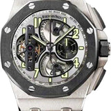 Audemars Piguet Royal Oak Offshore Tourbillon Chronograph 44mm Silver Skeleton Arabic Titanium Rubber | 26387IO.OO.D002CA.01