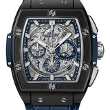 Hublot Spirit of Big Bang Ceramic Blue Watch - 42 mm - Sapphire Dial - Blue Rubber and Leather Strap-641.CI.7170.LR