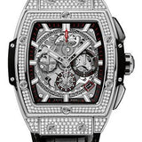 Hublot Spirit of Big Bang Titanium Pave Watch - 42 mm - Sapphire Dial - Black Rubber and Leather Strap-641.NX.0173.LR.1704