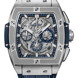 Hublot Spirit of Big Bang Titanium Blue Watch - 42 mm - Sapphire Dial - Blue Rubber and Leather Strap-641.NX.7170.LR