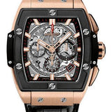 Hublot Spirit of Big Bang King Gold Ceramic Watch - 42 mm - Sapphire Dial - Black Rubber and Leather Strap-641.OM.0183.LR