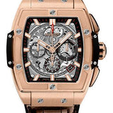 Hublot Spirit of Big Bang King Gold Watch - 42 mm - Sapphire Dial - Black Rubber and Brown Leather Strap-641.OX.0183.LR