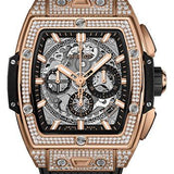 Hublot Spirit of Big Bang King Gold Pave Watch - 42 mm - Sapphire Dial - Black Rubber Strap-642.OX.0180.RX.1704