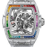 Hublot Spirit of Big Bang Tourbillon Sapphire Rainbow Watch - 42 mm - White Dial - Transparent Strap Limited Edition of 50-645.JX.5120.RT.4099