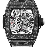 Hublot Spirit of Big Bang Tourbillon Carbon White Watch - 42 mm - Sapphire Dial - Black and White Rubber Strap Limited Edition of 100-645.QW.2012.RW