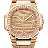 Patek Philippe Nautilus Date Sweep Seconds - 32 mm - Rose Gold - Golden Dial - 7010R-012