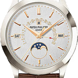 Patek Philippe Grand Complications 39.5mm Silver Satin Index Platinum Leather - 5496P-015