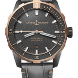 Ulysse Nardin Diver - 42mm Steel and Rose Gold Case - Grey Dial - Dark Grey Leather Strap