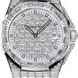 Audemars Piguet Royal Oak Offshore Quartz 37mm Diamond Pave Pink Sapphires White Gold Leather | 67543BC.ZZ.DXXXCR.01