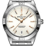 Breitling Chronomat Automatic 36 Watch - Stainless Steel - White Diamond Dial - Metal Bracelet - A10380101A2A1