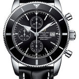 Breitling Superocean Heritage II Chronograph 46 Watch - Steel Case - Volcano Black Dial - Black Croco Strap - A1331212/BF78/761P/A20D.1