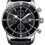 Breitling Superocean Heritage Chronograph 46 Watch - Steel - Volcano Black Dial - Black Rubber Aero Classic Strap - Folding Buckle - A13312121B1S1