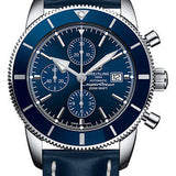 Breitling Superocean Heritage II Chronograph 46 Watch - Steel Case - Gun Blue Dial - Blue Leather Strap - A1331216/C963/102X/A20D.1