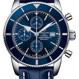 Breitling Superocean Heritage II Chronograph 46 Watch - Steel Case - Gun Blue Dial - Blue Croco Strap - A1331216/C963/747P/A20D.1